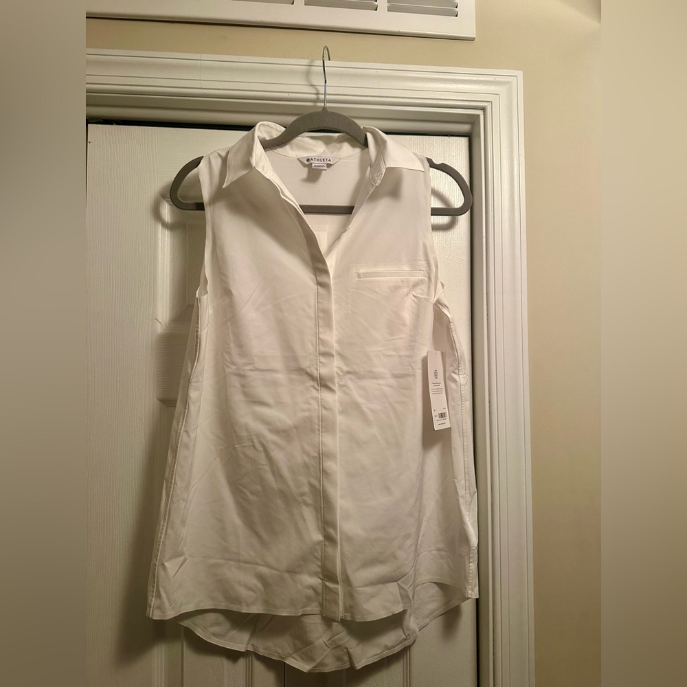 Athleta Urbanite II Sleeveless, Stretchy,White, Button Women's Camisole Size S - Picture 9 of 10